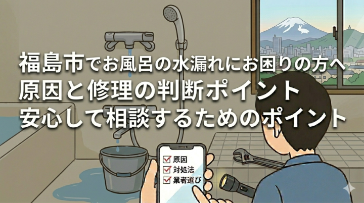 福島市でお風呂の水漏れにお困りの方へ｜原因と修理の判断ポイントの画像