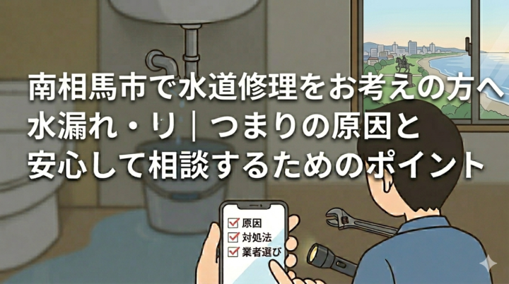 南相馬市で水道修理をお考えの方へ｜水漏れ・つまりの原因と安心して相談するためのポイントの画像