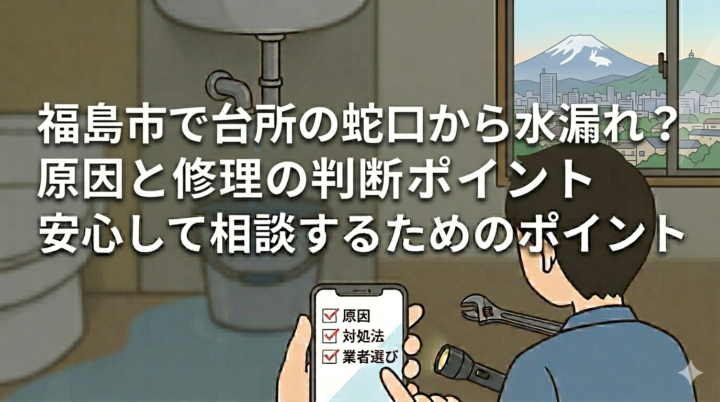 福島市で台所の蛇口から水漏れ？原因と修理の判断ポイントの画像