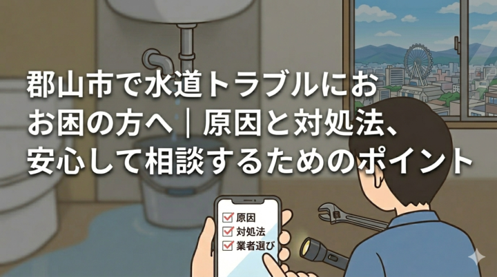 郡山市で水道トラブルにお困りの方へ|原因と対処法、安心して相談するためのポイントの画像