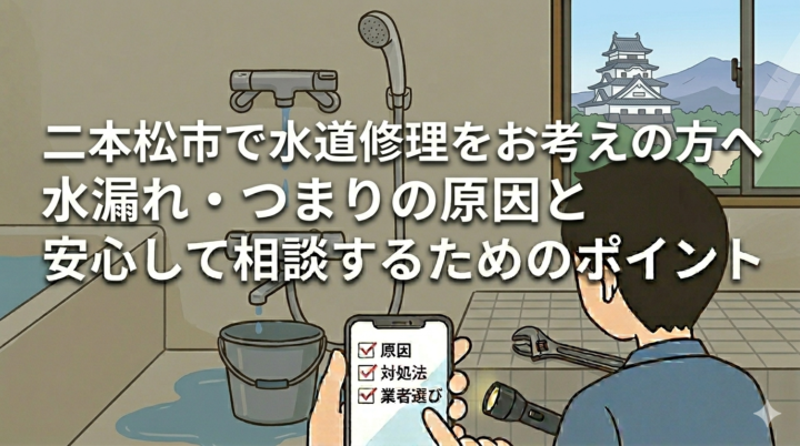 二本松市で水道修理をお考えの方へ｜水漏れ・つまりの原因と安心して相談するためのポイントの画像